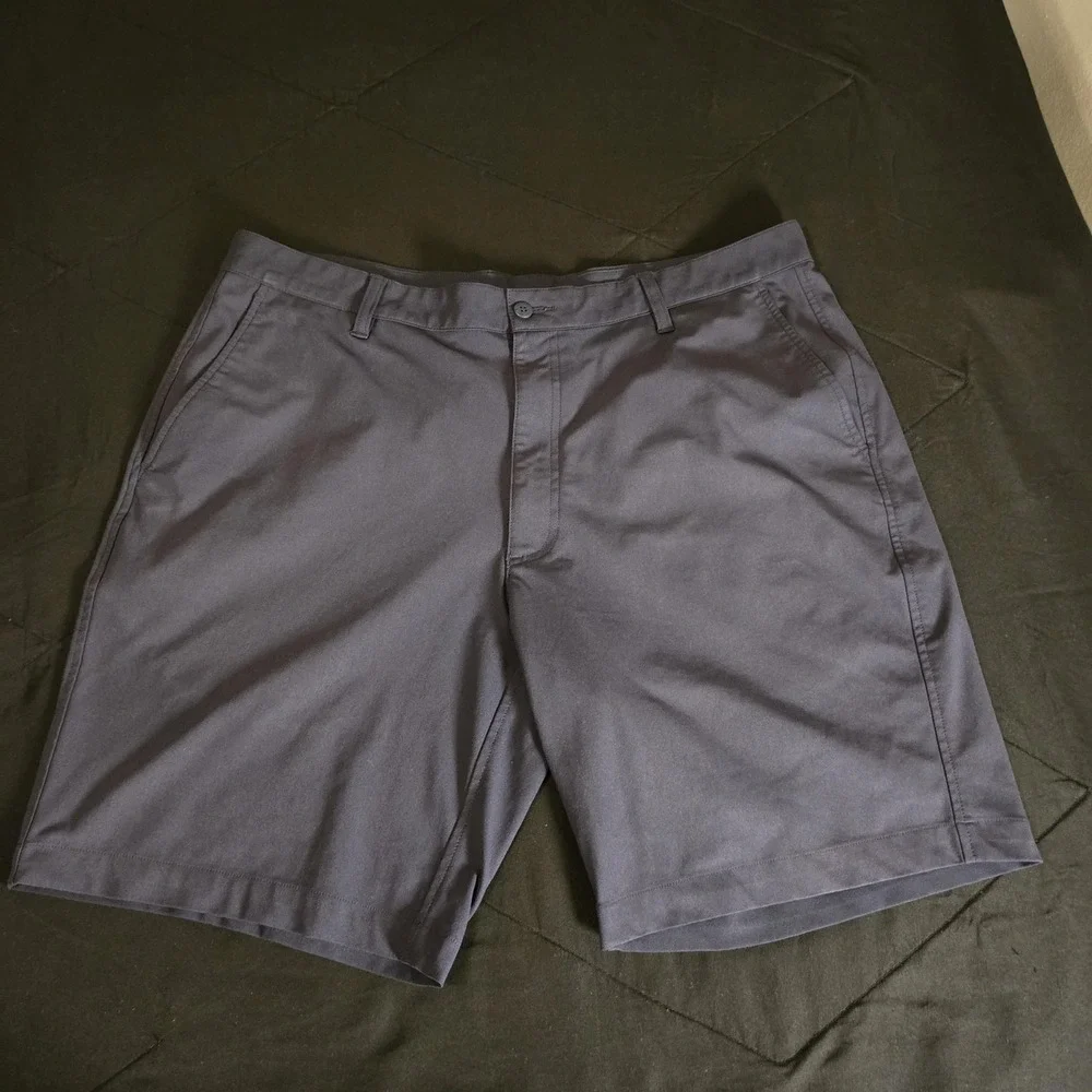 FootJoy Shorts Mens 38 Blue Chino Golf Flat Front Performance Polyester Summer